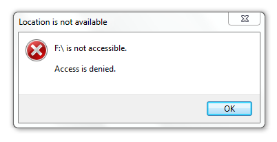 flash drive is not accessible access is denied windows 10