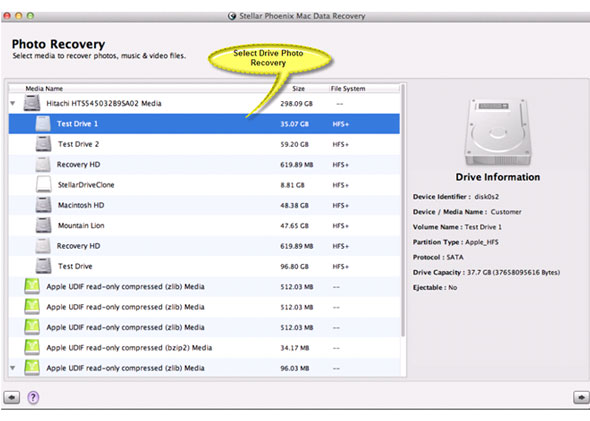 Mac Data Recovery Screenshot