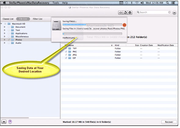Mac Data Recovery Screenshot