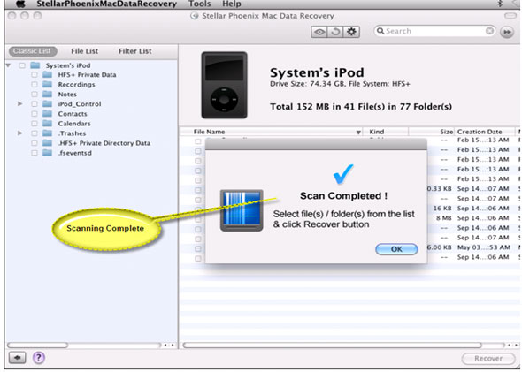 Mac Data Recovery Screenshot