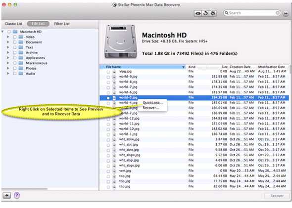 Mac Data Recovery Screenshot