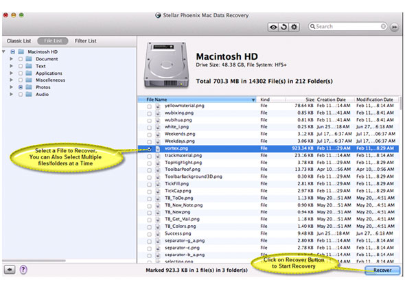 Mac Data Recovery Screenshot