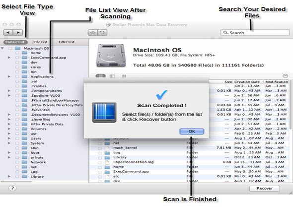 Mac Data Recovery Screenshot