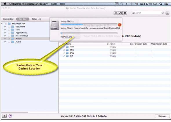 Mac Data Recovery Screenshot