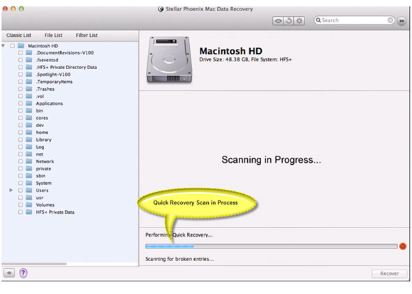 Mac Data Recovery Screenshot