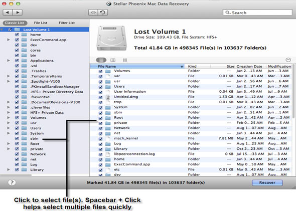 Mac Data Recovery Screenshot