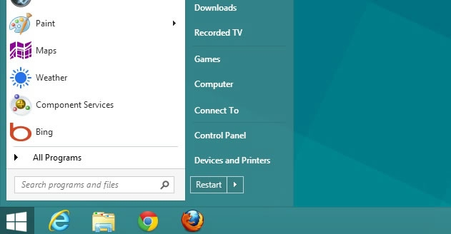 win 8.1 start button