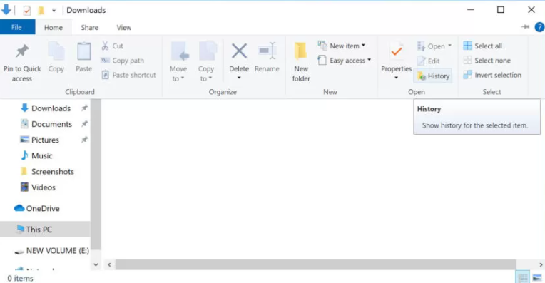 click restore files