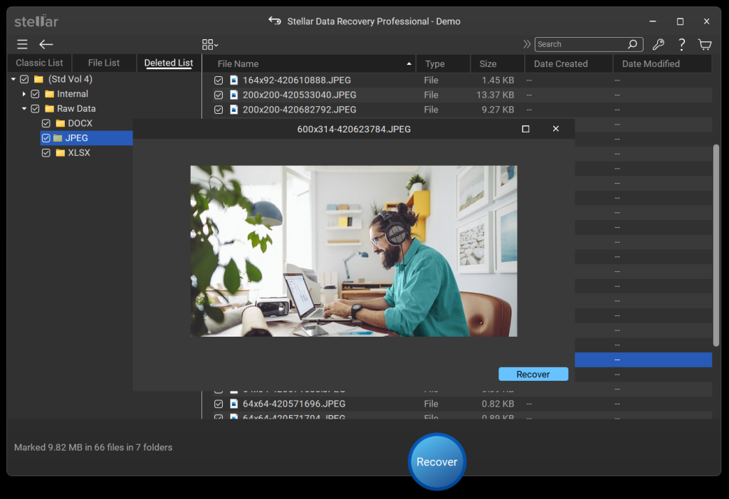 Preview recovered files