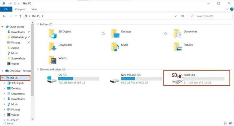 file explorer sd card storage details