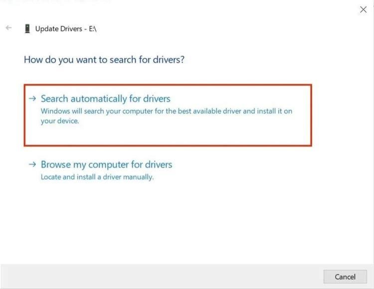 search automatically for drivers