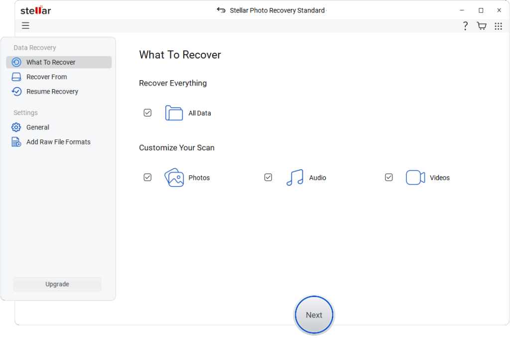 Stellar-Photo-Recovery step 1