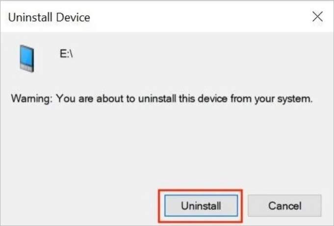 uninstall button
