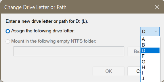 assign a drive letter