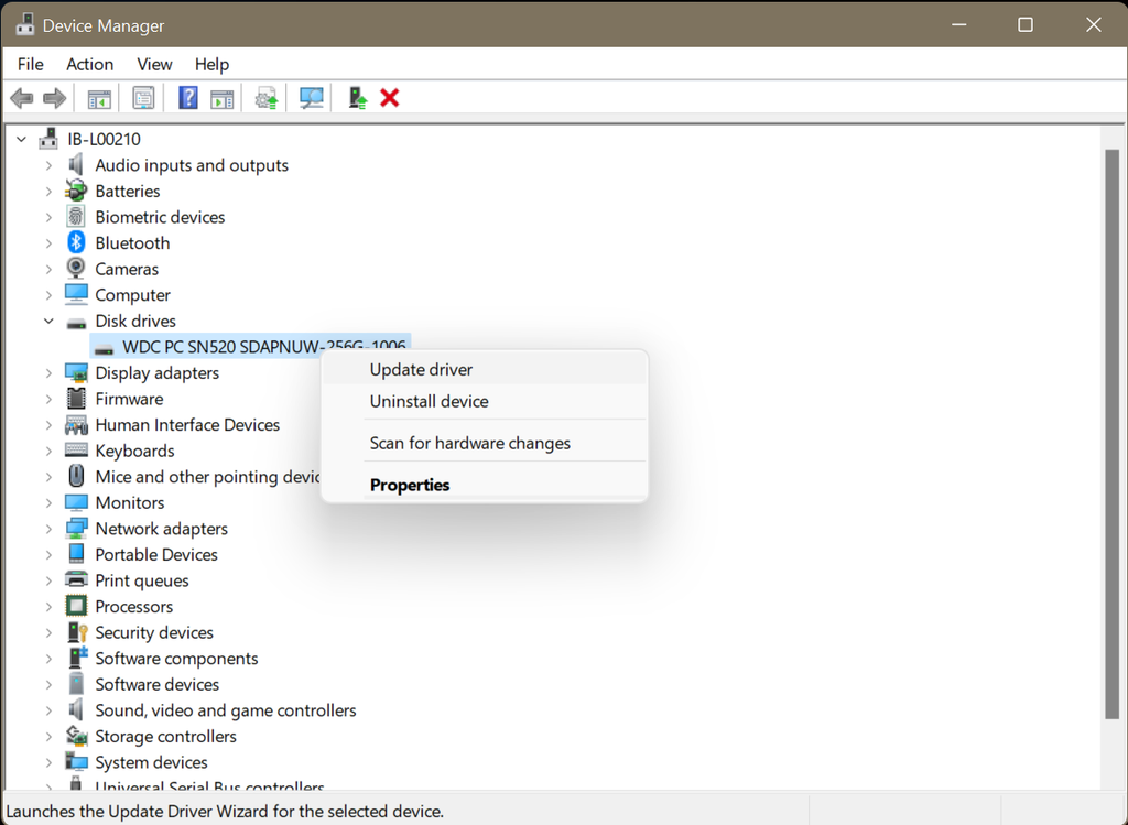 click update driver