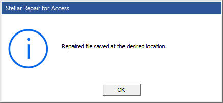 Click OK when Repaired file is saved 