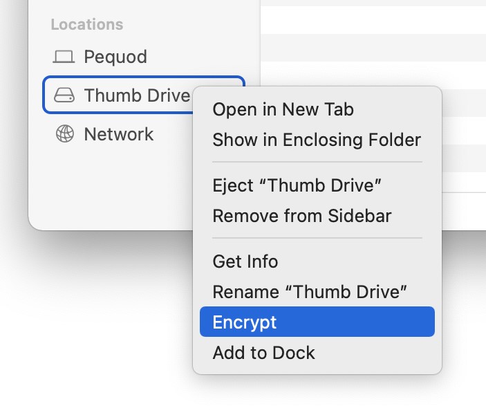 Encryption using Finder