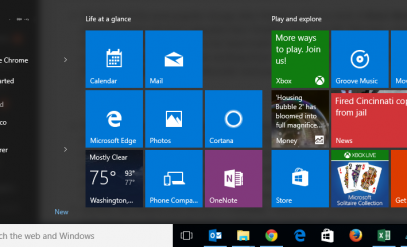 windows 10 start menu