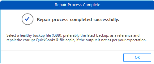 Repair process completed successfully