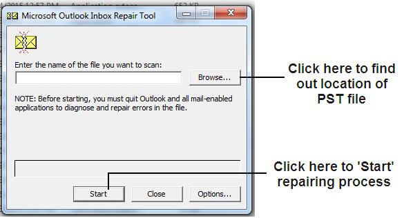 Repir Corrupt PST using Scanpst