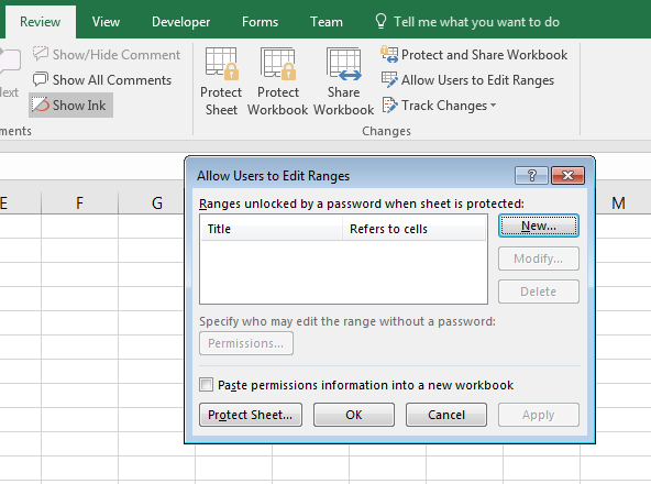 Edit Range in Excel