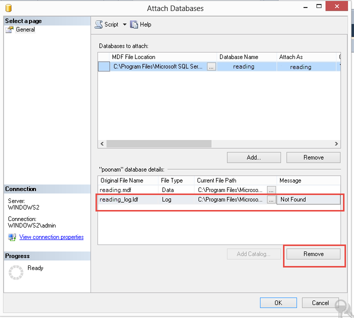 Remove Log File Option in SSMS