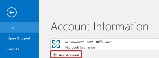 click on Add Account