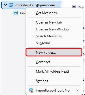 Create New Subfolder