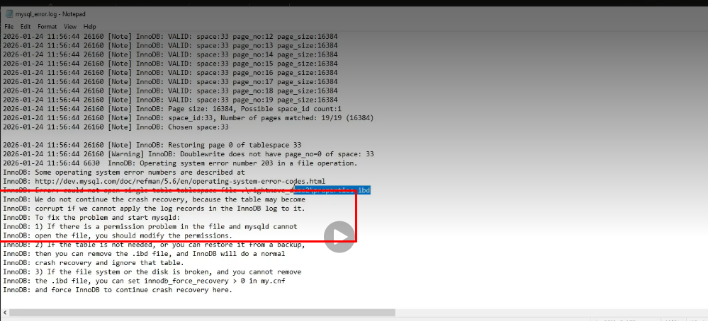 Table gets corrupted due to database page corruption