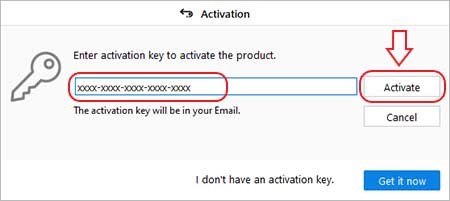 Enter the Activation Key