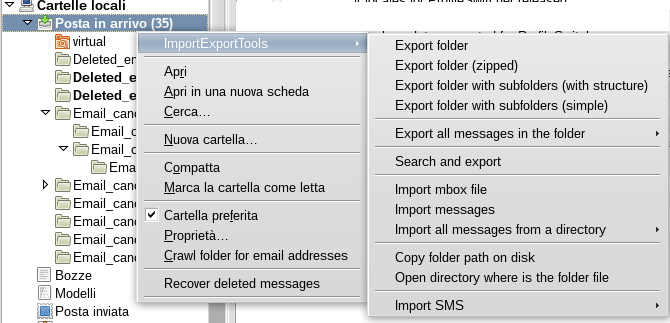 Launch Mozilla Thunderbird from Programs and then Access ImportExportTools in Tools menu