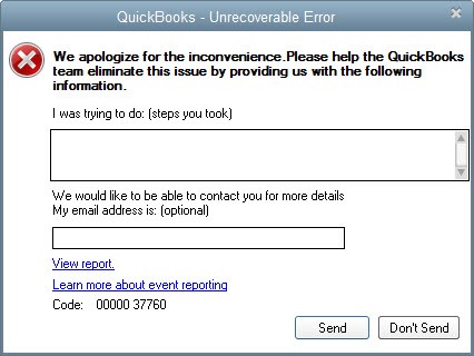 Unrecoverable error message