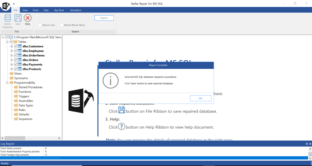 Preview recoverable SQL database objects