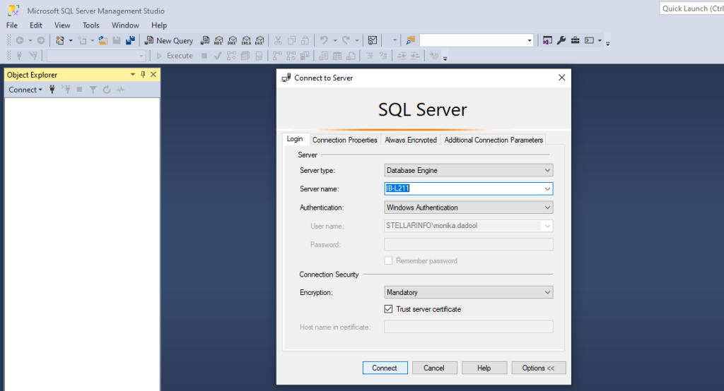 Open SSMS and connect to the server instance