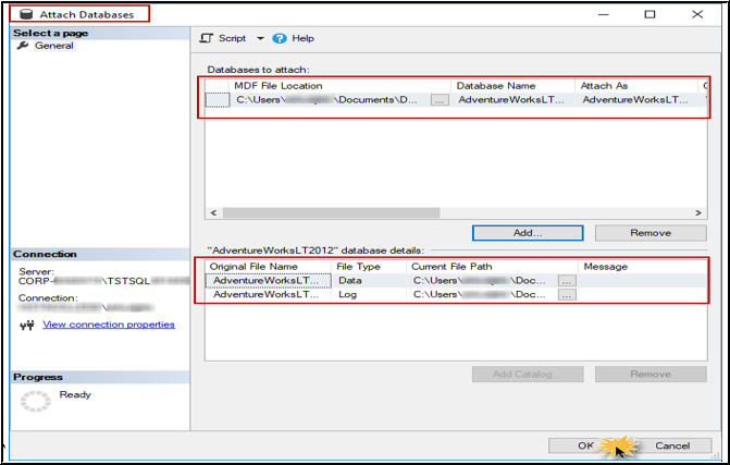 attach database