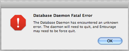 Database Daemon Fatal Error