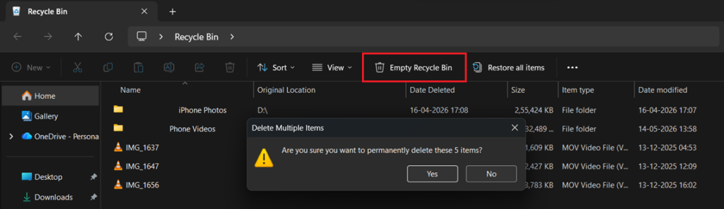 Empty Recycle Bin