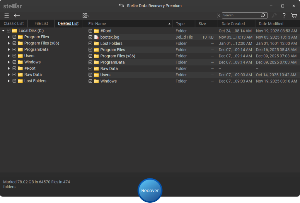 After choosing your file Restore them