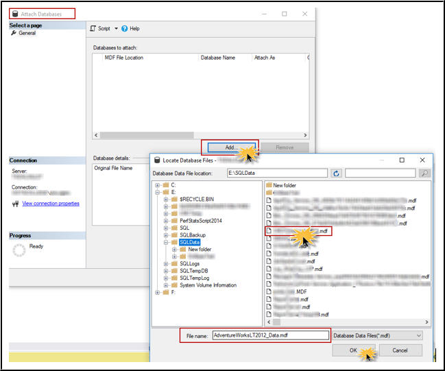 Select Database To Attach in SQL Server