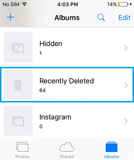 For iPhone & iPad user to show Recent deleted photos