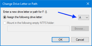 pick a different drive letter