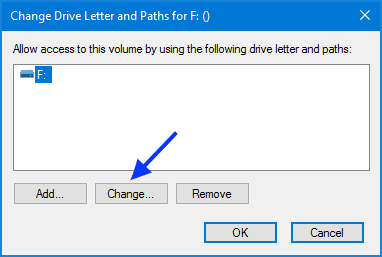 Choose that drive and click Change