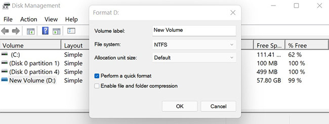 Format the disk