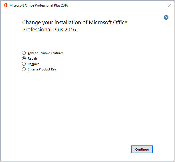 Réparation de MS Office