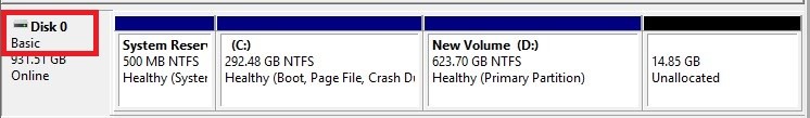 Check Disk Management tool for Dynamic and Basic disk