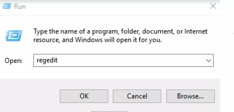 Use this command regedit
