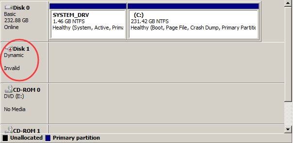 Invalid Dynamic disk to basic conversion without data loss