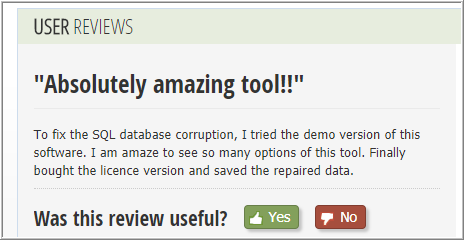 Best SQL Database Repair Software user review