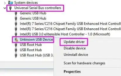 Update driver software
