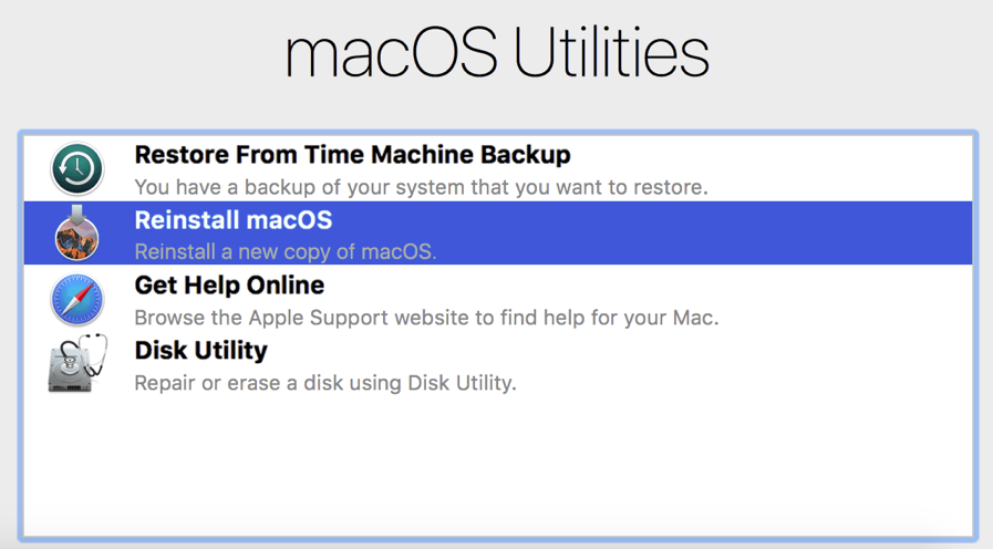 reinstallare una nuova versione di macOS